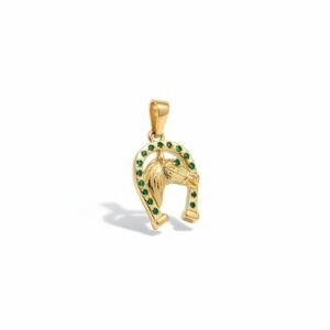 Dije Herradura de Caballo Circones Verdes