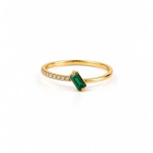 Anillo piedra verde cuadrada
